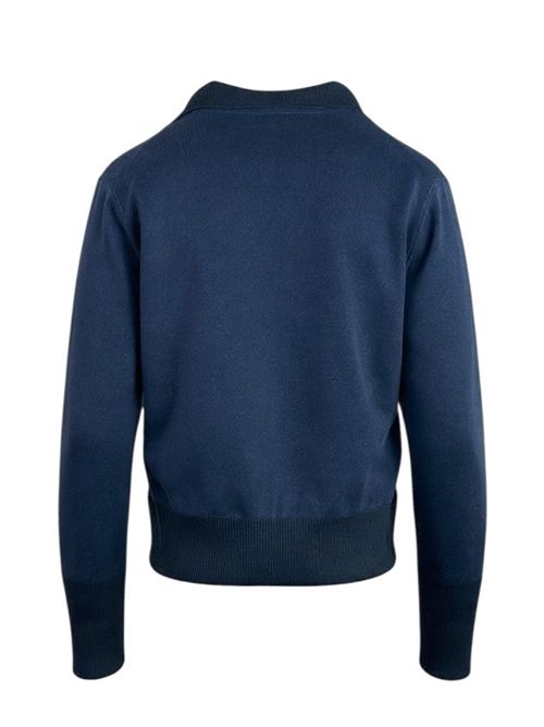 polo donna blu con dettagli lurex La fileria | 57299-12861587